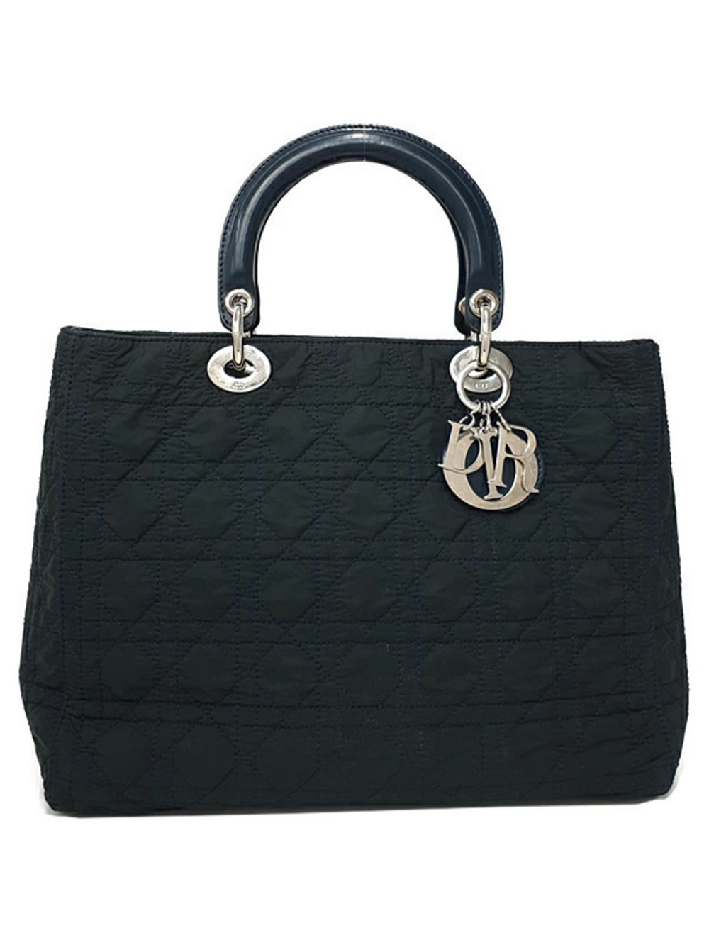 Christian Dior Cannage Lady Dior top handle bag black quilted